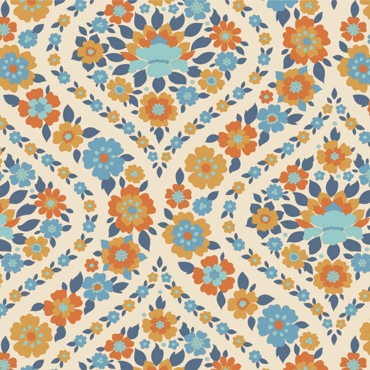 Tilda Patchwork Stoff Baumwolle - Wallflower - Bianca Blue